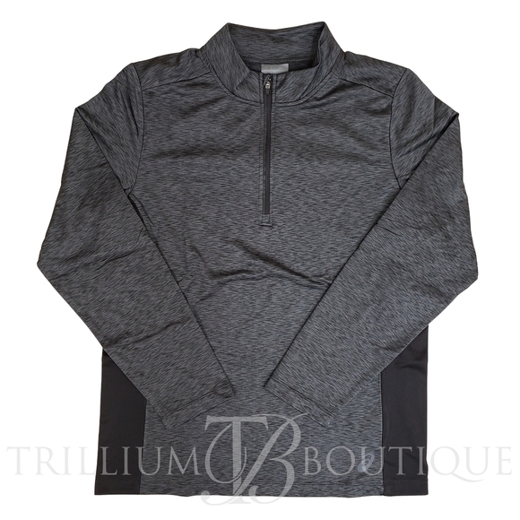 Asics Other - ASICS Mens Brushed Back Stretch Quarter Zip Pullover Graphite Grey Heather Large